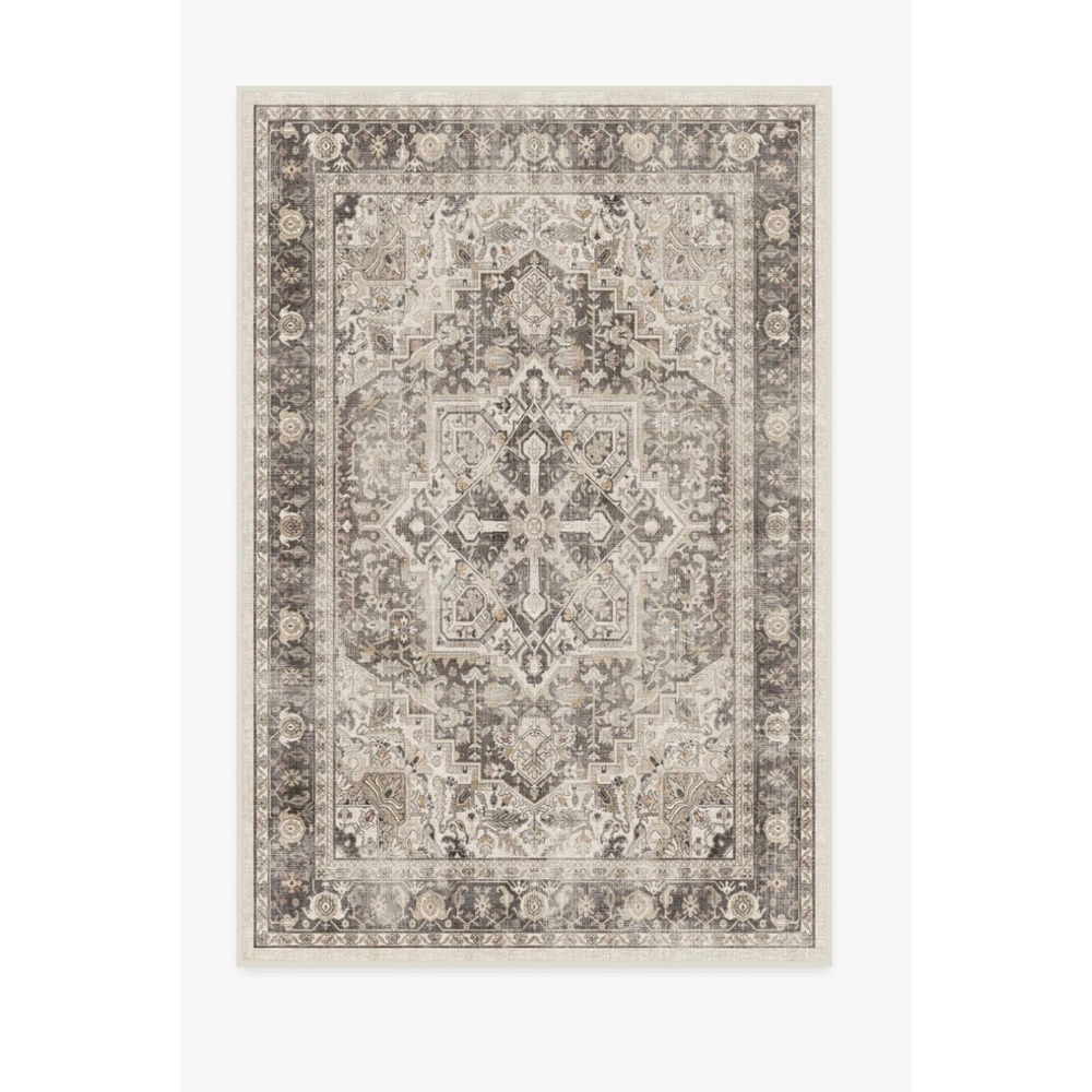 Ruggable Kamran Hazel Rug 4X6 Charcoal Tan Excellent Washable